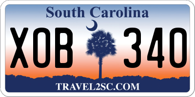 SC license plate XOB340