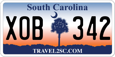 SC license plate XOB342