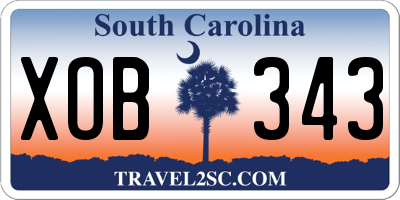 SC license plate XOB343