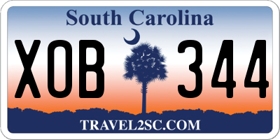 SC license plate XOB344