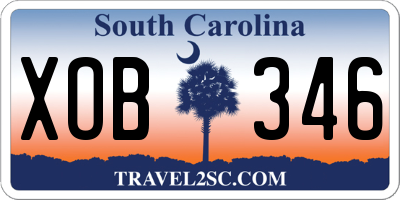 SC license plate XOB346
