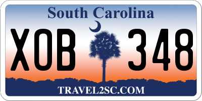 SC license plate XOB348