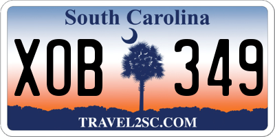 SC license plate XOB349