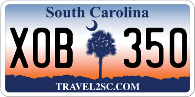 SC license plate XOB350