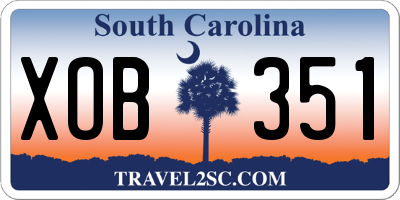 SC license plate XOB351