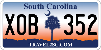 SC license plate XOB352