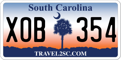 SC license plate XOB354
