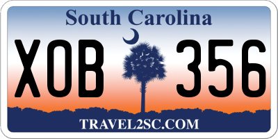 SC license plate XOB356