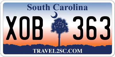 SC license plate XOB363