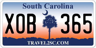 SC license plate XOB365