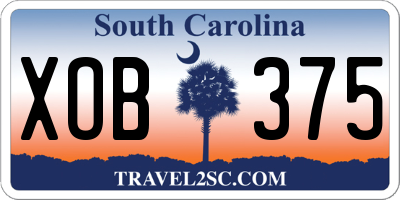 SC license plate XOB375