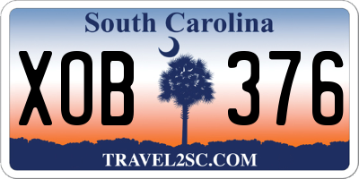 SC license plate XOB376