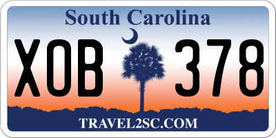 SC license plate XOB378