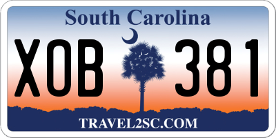 SC license plate XOB381