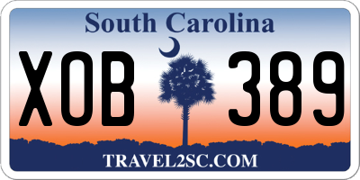SC license plate XOB389