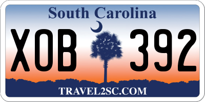 SC license plate XOB392