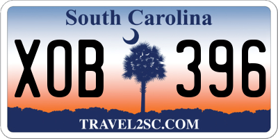 SC license plate XOB396