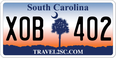 SC license plate XOB402