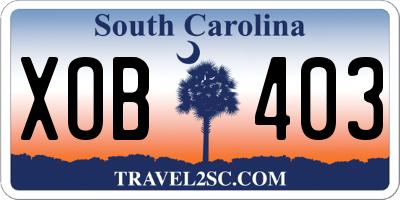 SC license plate XOB403