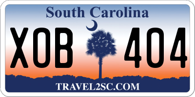 SC license plate XOB404