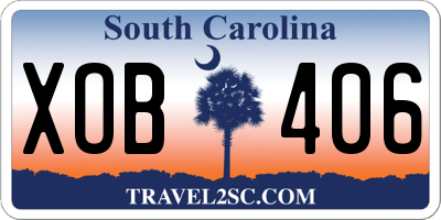 SC license plate XOB406