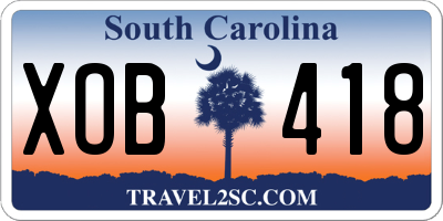 SC license plate XOB418