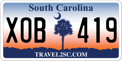 SC license plate XOB419