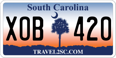 SC license plate XOB420