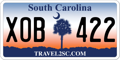 SC license plate XOB422