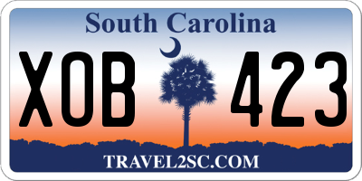 SC license plate XOB423