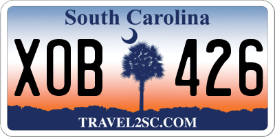 SC license plate XOB426