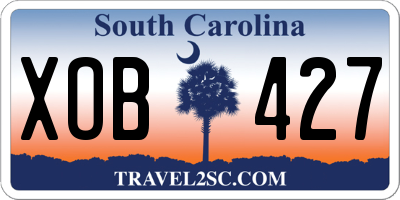 SC license plate XOB427
