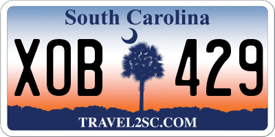 SC license plate XOB429