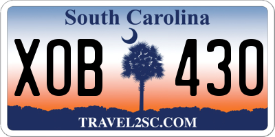 SC license plate XOB430