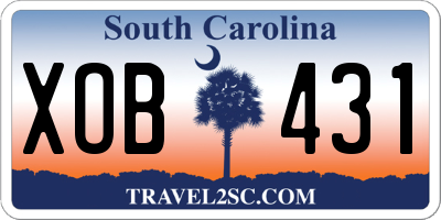 SC license plate XOB431