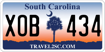 SC license plate XOB434