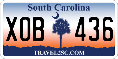 SC license plate XOB436