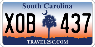 SC license plate XOB437