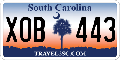 SC license plate XOB443