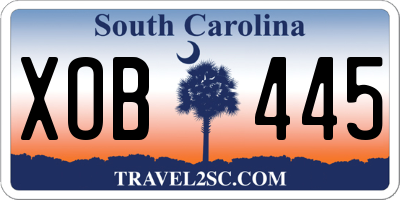 SC license plate XOB445