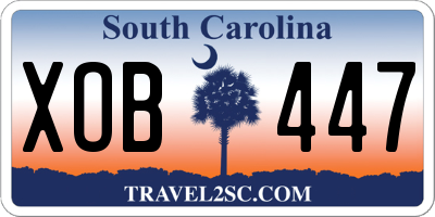 SC license plate XOB447