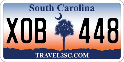 SC license plate XOB448