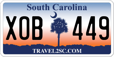 SC license plate XOB449