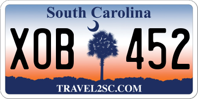 SC license plate XOB452
