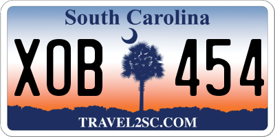 SC license plate XOB454