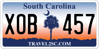 SC license plate XOB457