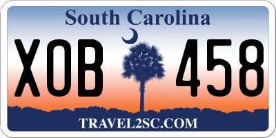 SC license plate XOB458