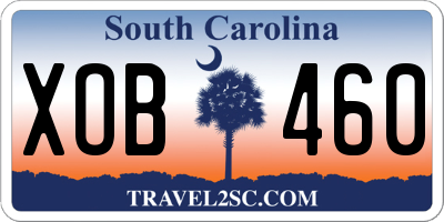SC license plate XOB460