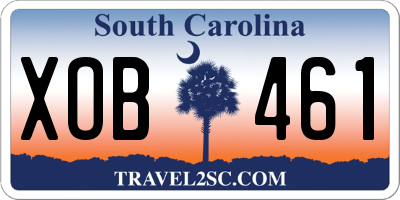 SC license plate XOB461