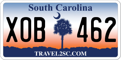 SC license plate XOB462